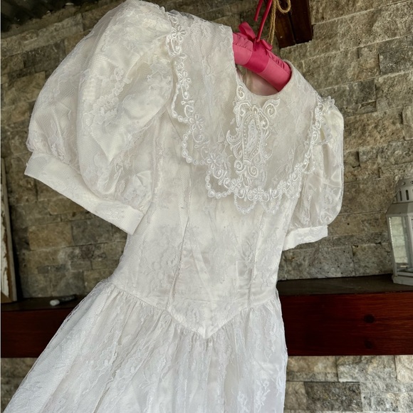 Vintage Girls Dress Jessica McClintock Lace Dress size 8 - Picture 6 of 12